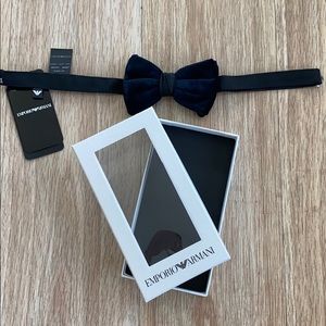Emporio Armani Blue Velvet Bow Tie NWT